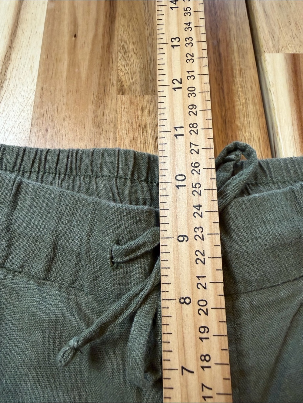Old Navy Linen Blend Wide Leg Pants Olive Green Pull On Size Small - Picture 10 of 11